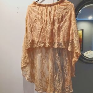 Forever 21 Mini High Low Lace Skirt
